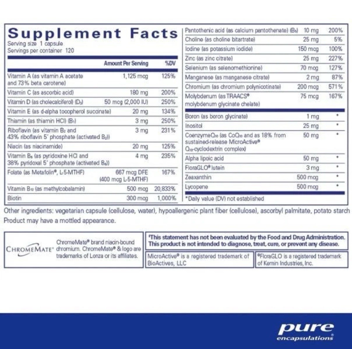 2X Pure Encapsulations O.N.E. Multivitamin 120 Caps Original new and sealed ✔✔