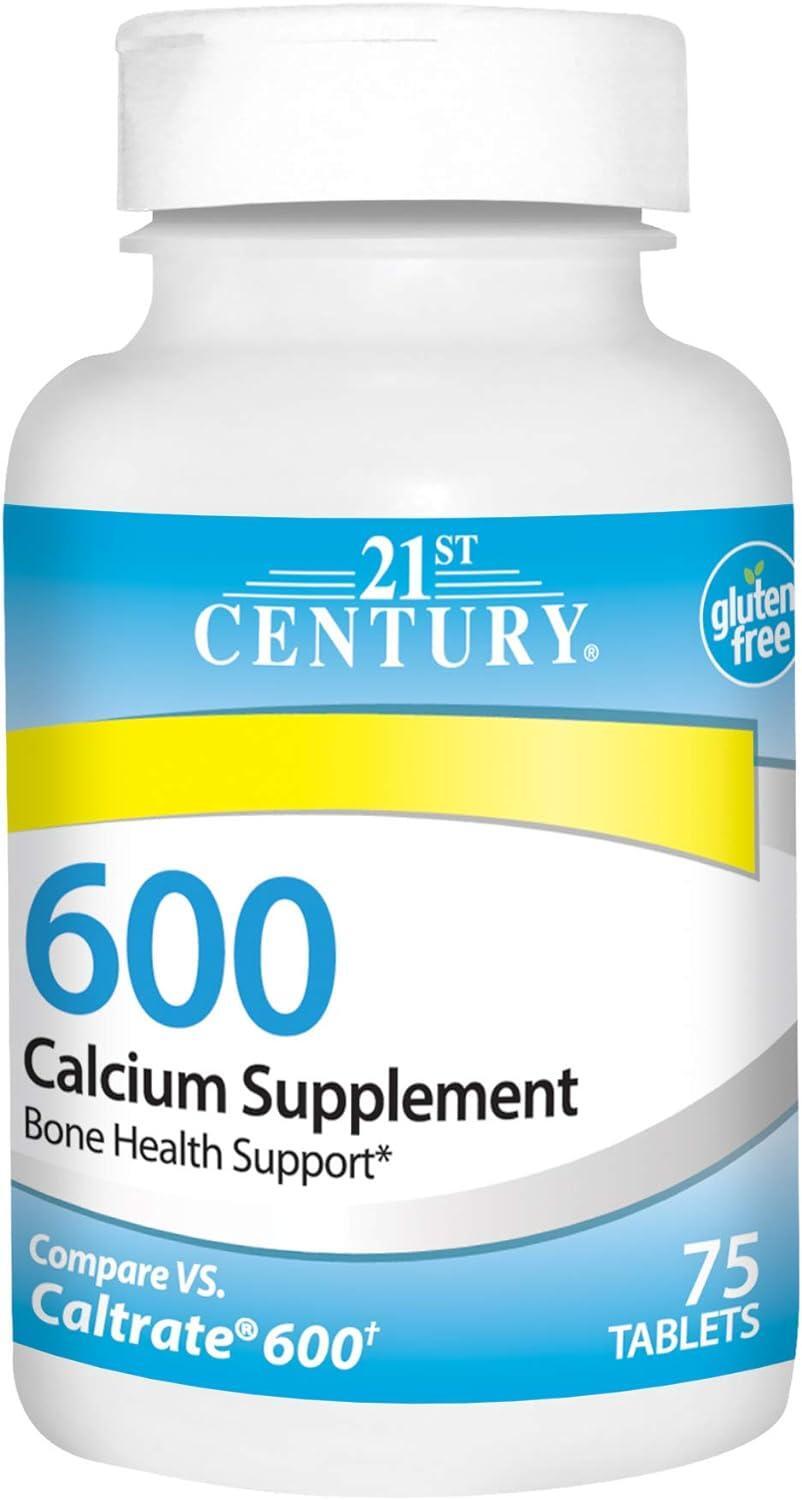 Calcium 600 Mg Bone Muscle Nerve Joint Immune Structural Health Support, 75 Tabs