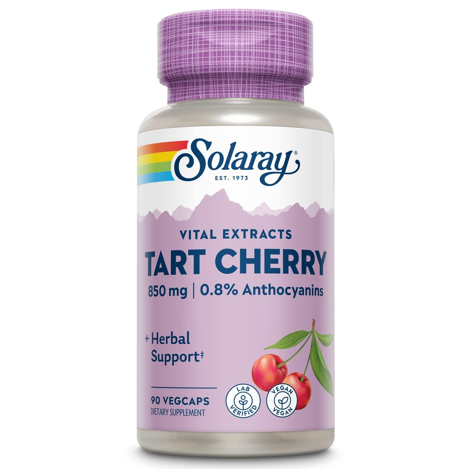 Tart Cherry Fruit Extract 850mg – 90 Vegan Capsules for Joint Health & Sleep Aid