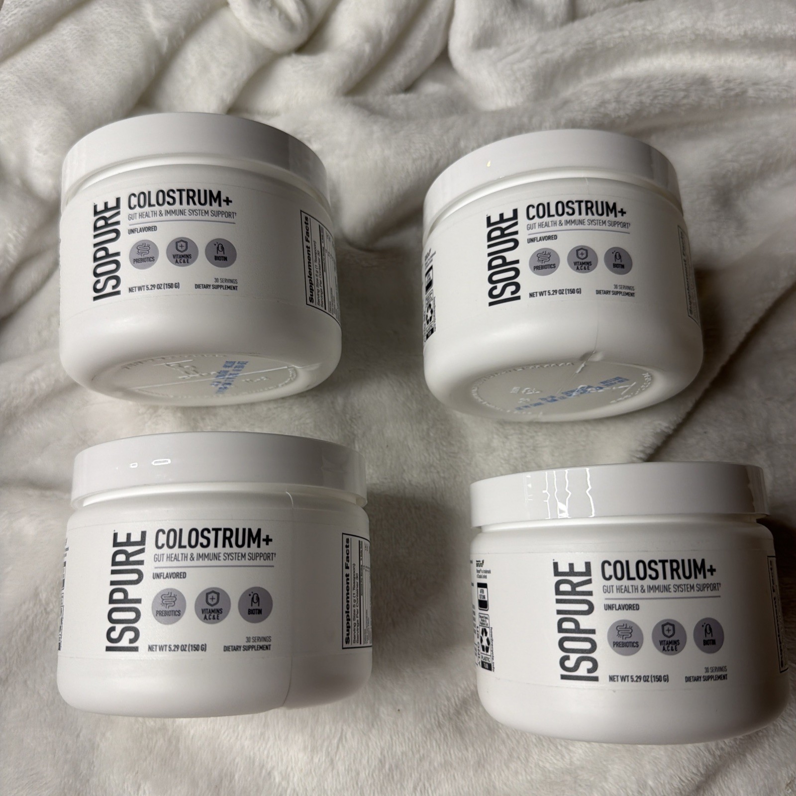 Lot Of 4 Isopure Colostrum+, Unflavored, 5.29 oz (150 g) Healthy Living