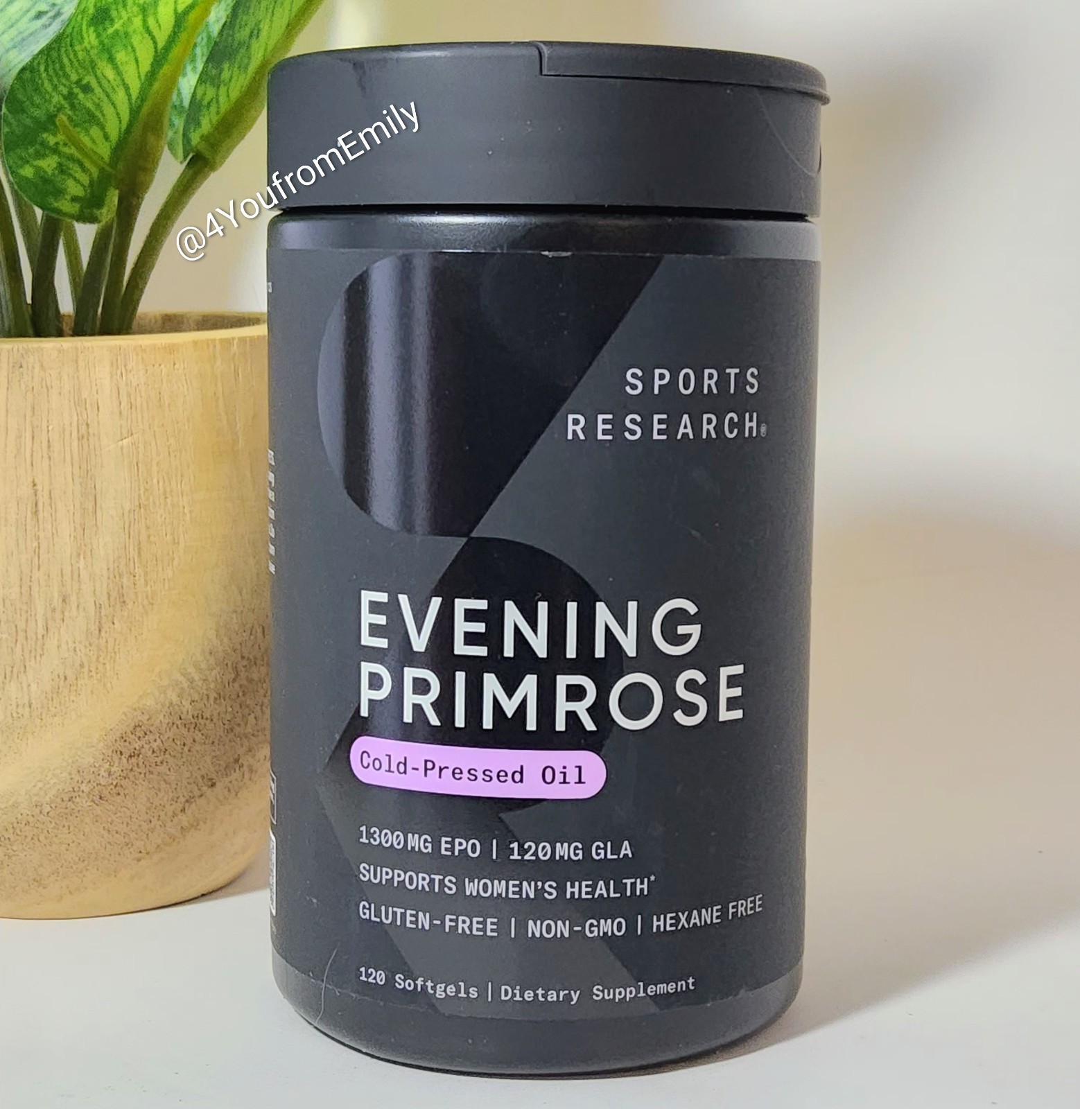Sports Research Evening Primrose Cold Pressed Oil 1300mg 120 Softgels Exp 06/28