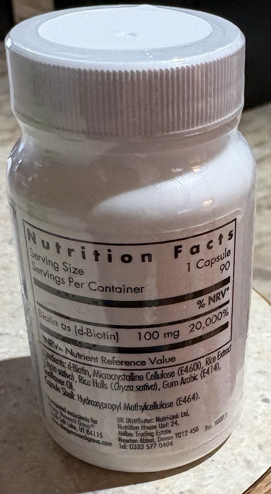 HiBiotin 100 Mg 90 Veg Caps By Nutricology Allergy Research Group 90 Ct Exp 0727