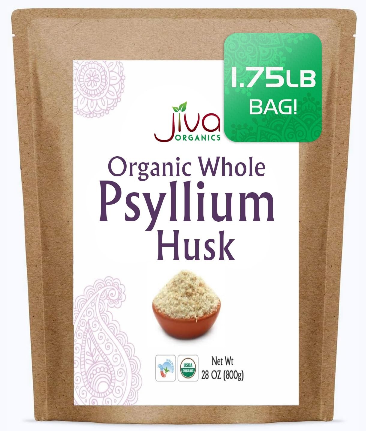 Whole Psyllium Husk 1.75 LB – Non-GMO, Unflavored, Keto Friendly, Soluble Fiber