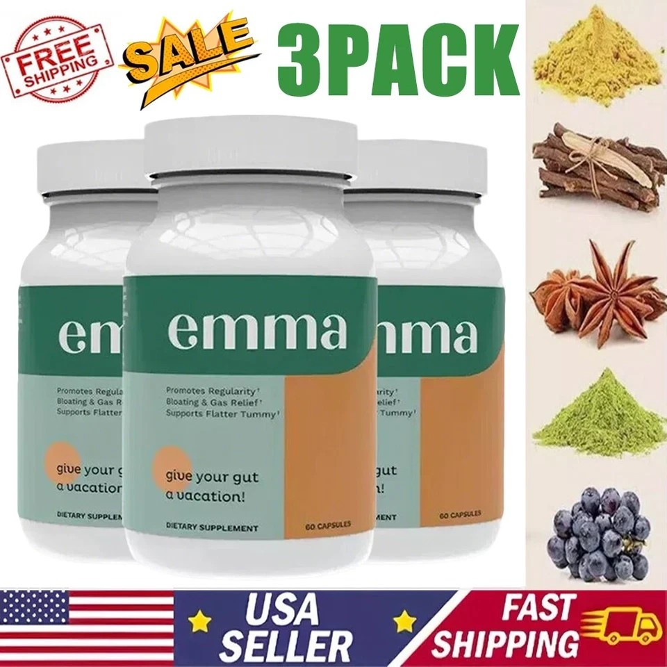 3 PACK Emma Relief KONSCIENS Supplement KETO for Gut Bloating -180Capsules USA