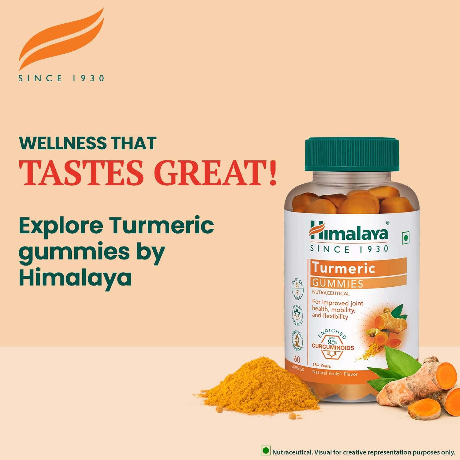 Himalaya Turmeric Gummies 30 Count 95% Curcuminoids 100% Veg Joint Support