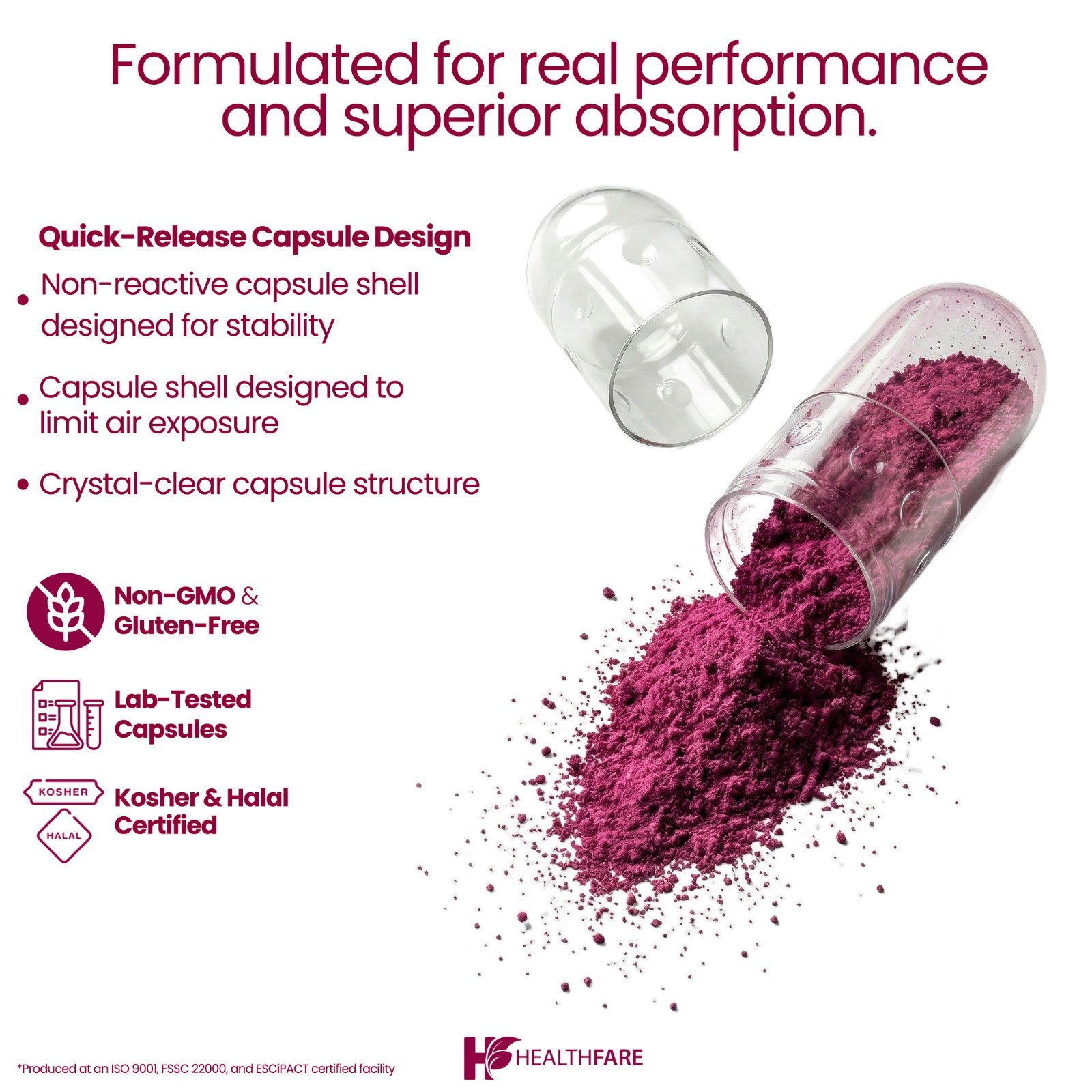 HealthFare Beet Root 2000 mg Strength 10:1 Extract, 60 Vegan Capsules