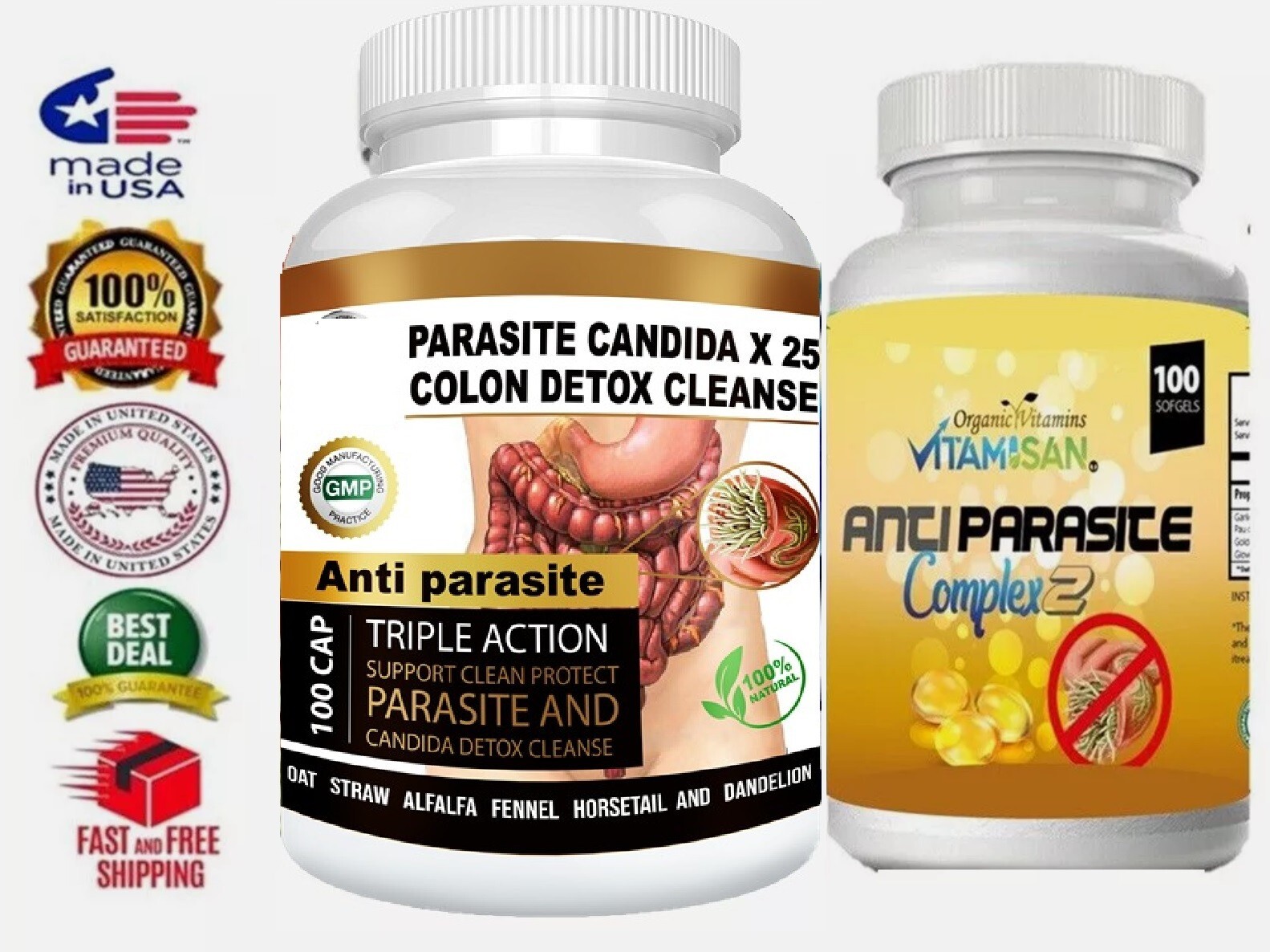 Parasite Cleanse Detox kit 200 Caps Body Boost Health Ultra Blast Quick garlic