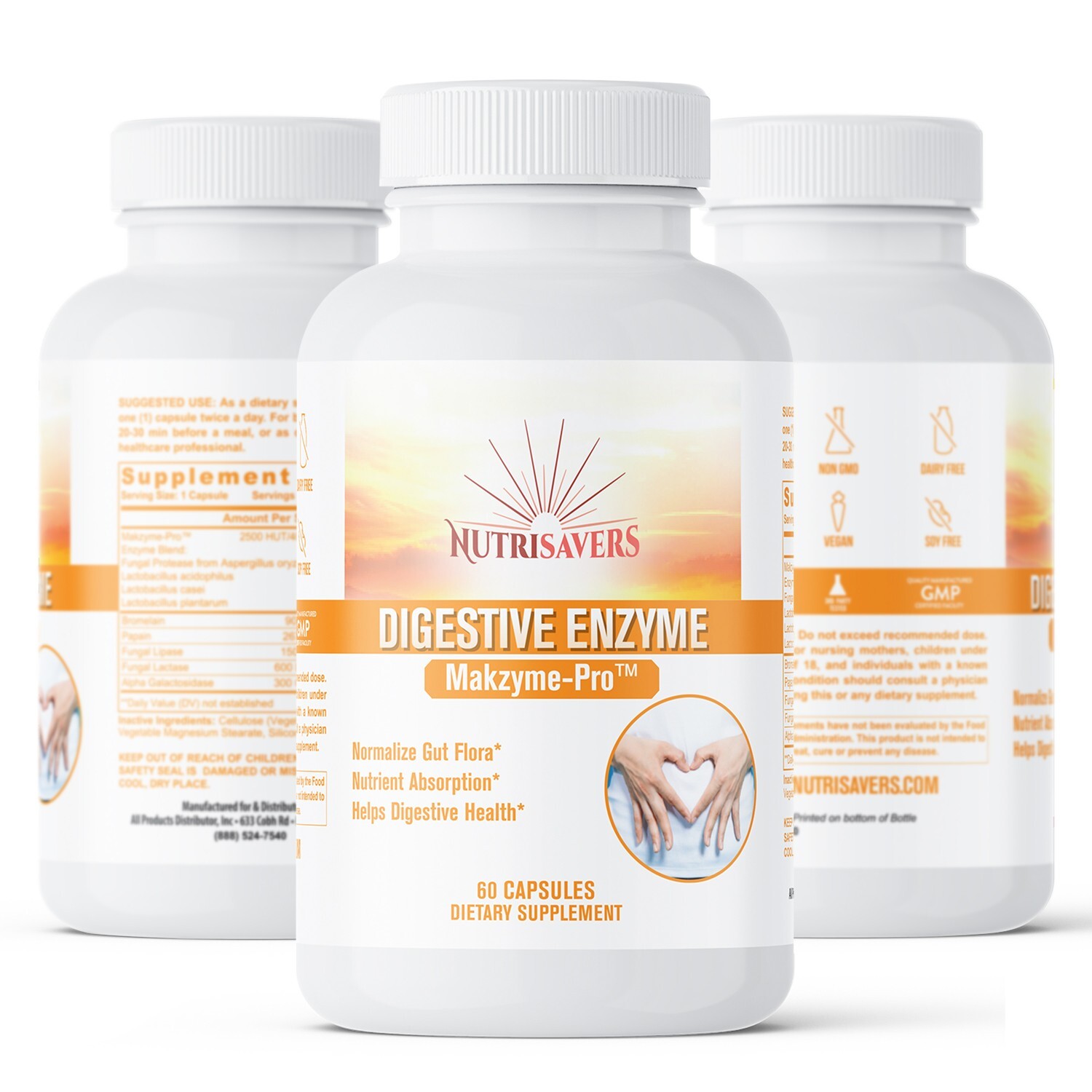 Digestive Enzyme Enhance Bodies Nutrition & Breakdown of Protein & Sugar, 60 Cap