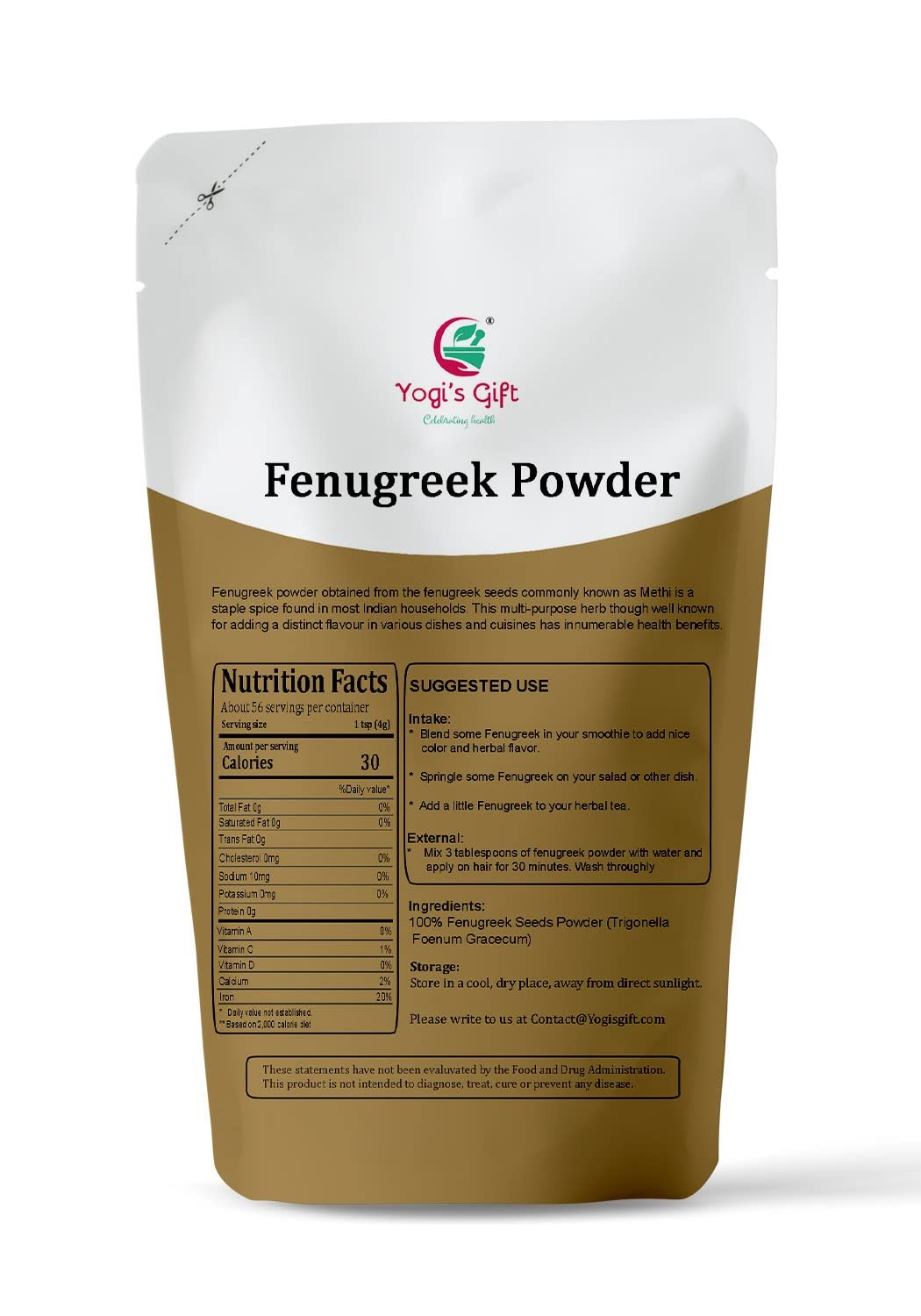 Fenugreek Powder 8 Ounce | Non GMO | Trigonella 8 (Pack of 1)