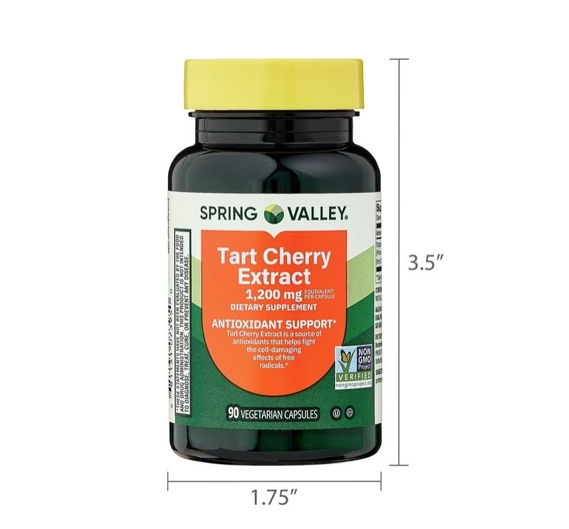 Spring Valley Tart Cherry Extract Dietary Supplement, 1200 Mg, 90 Count, 3P