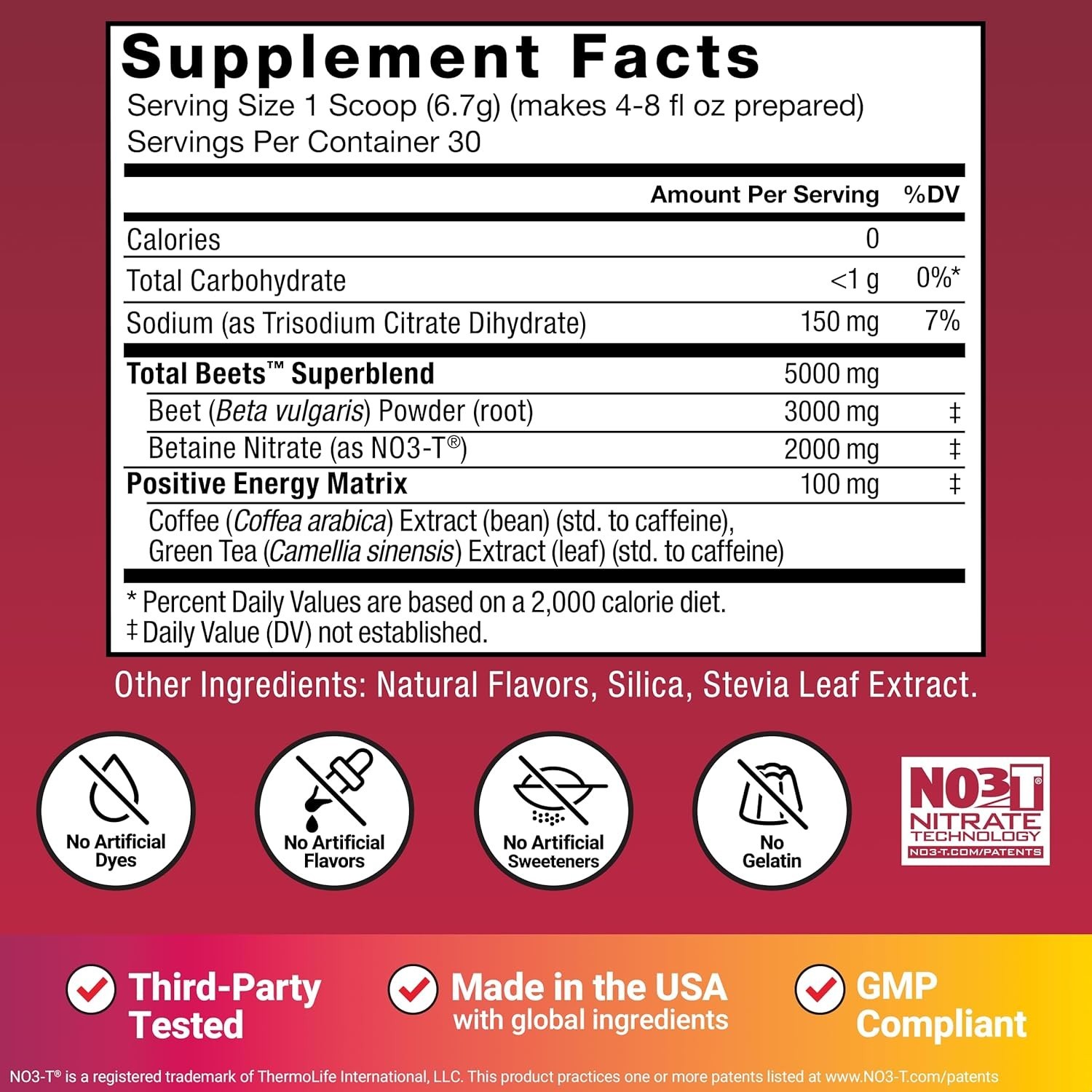 Nitric Oxide Boosting Beet Powder – Delicious Berry Lemonade Flavor, 30 Servings