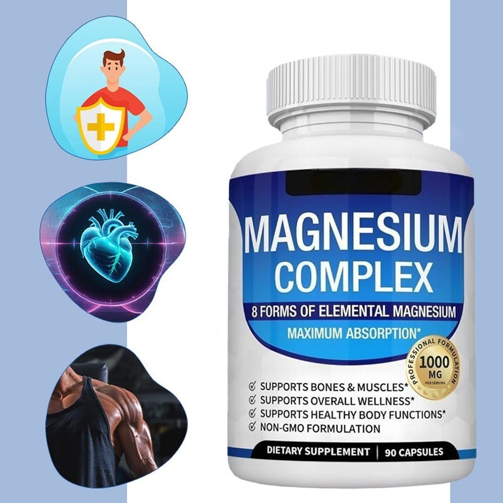 Magnesium 1~5x 8in 1 Complex 1000mg & Blood Sugar Blend Nutrient Combo 90Caps*
