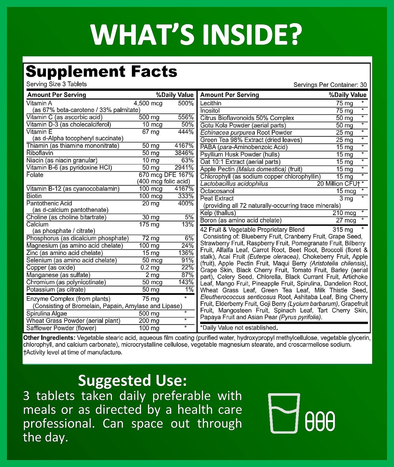 Potent Garden Adult Multivitamin for Women & Men 42 Fruits & Vegetables Plus …