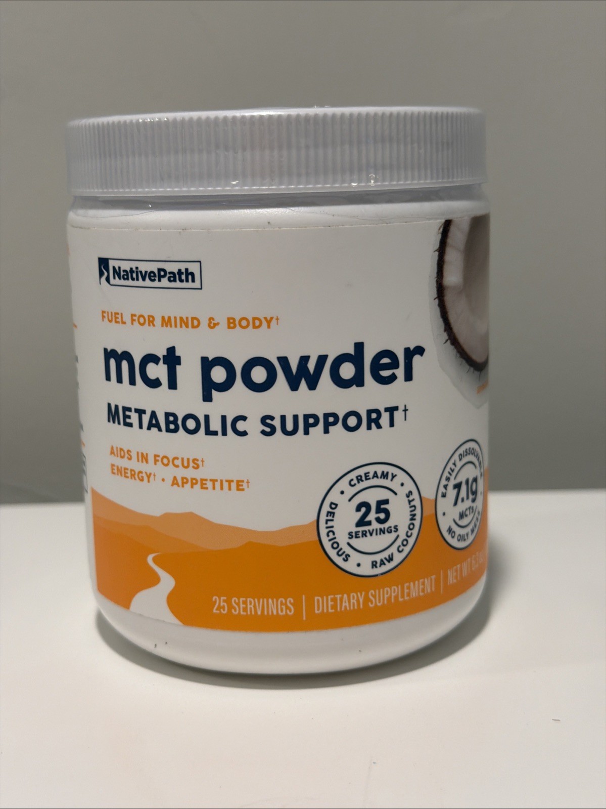 NativePath MCT Oil Coconut Powder, Energy, Keto, 25 Servings, Exp 08/27 SEALED