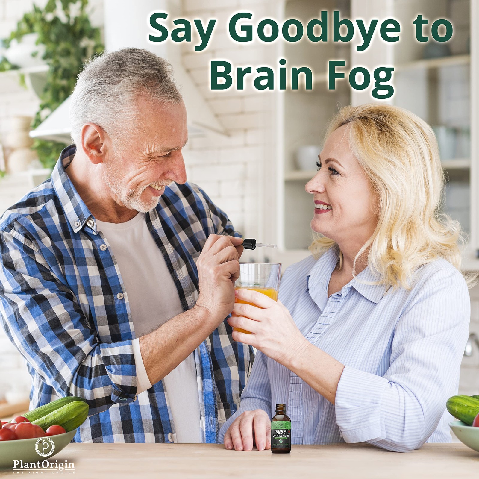 PLANTORIGIN USDA Certified Organic Brain Supplement 2 Fl Oz (Pack of 1)