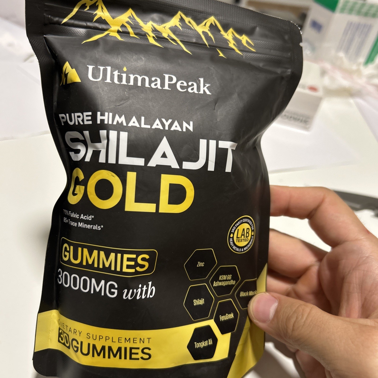 UltimaPeak 3000mg Pure Himalayan Shilajit Gummies with 30 Count (Pack of 1)