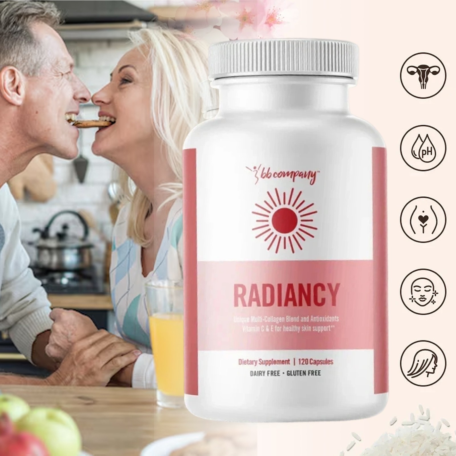 RADIANCY VAGINAL Probiotic & Collagen Blend Feminine Health Anti|Aging 120 Caps