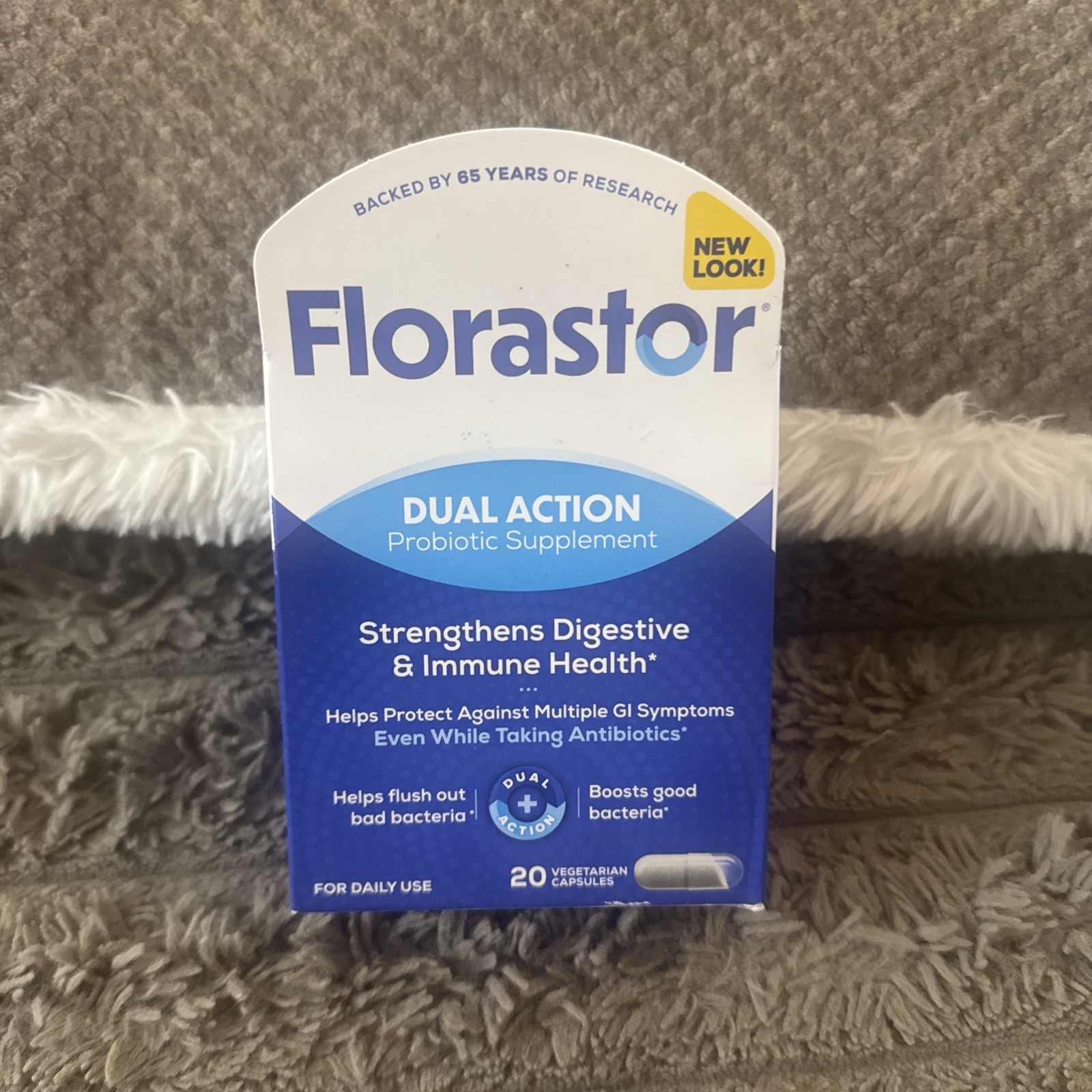 Florastor Dual Action Probiotic Vegetarian Capsules 20 EA 03/28