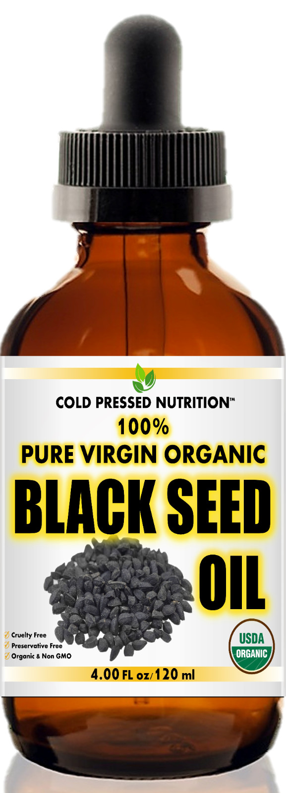 100% Pure Virgin CERTIFIED Organic Black Seed Oil Edible Cold Pressed Cumin 4oz