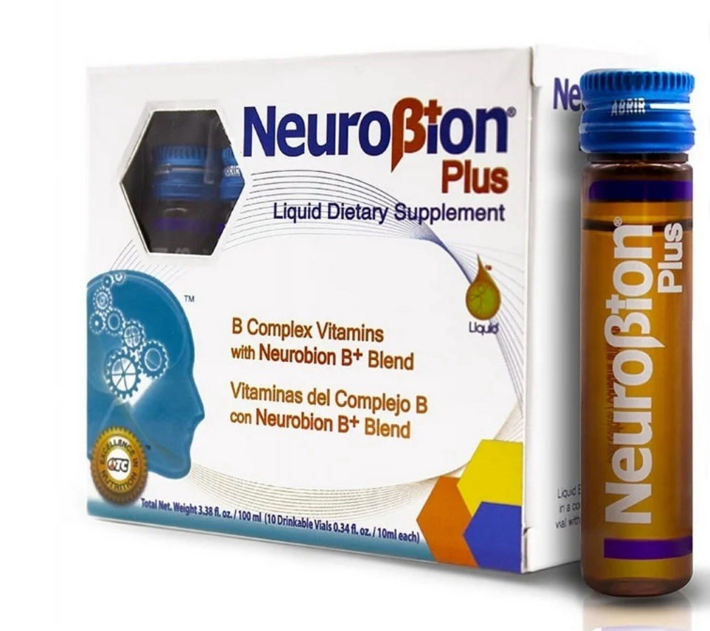 Neurobion Plus B-complex Vitamins 10 Drinkable Vials 0.34 Fl.oz. /10ml Each