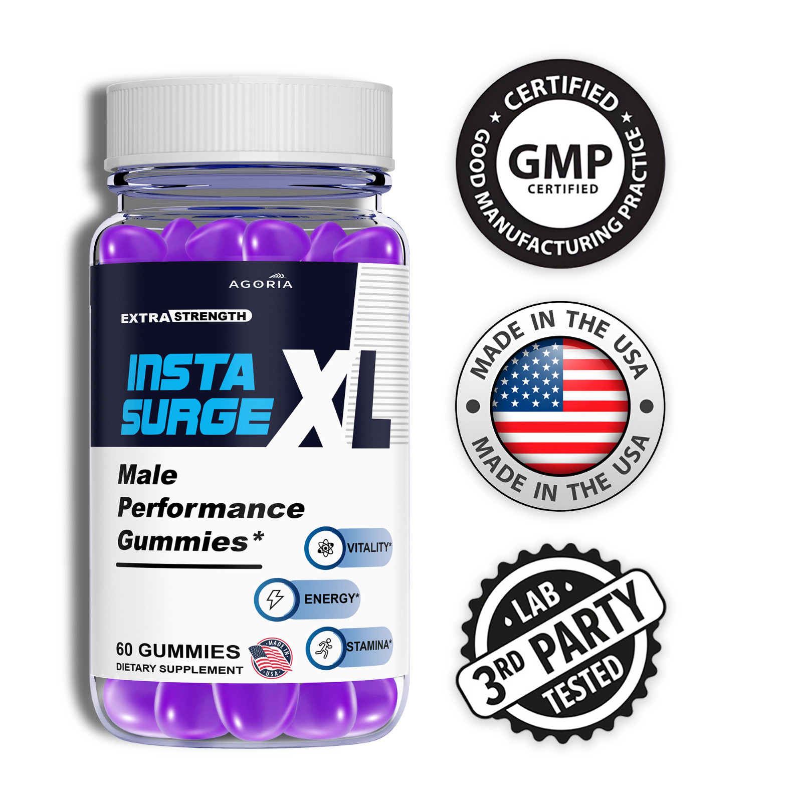 (6 Pack) Insta Surge XL Advanced Male Support Supplement InstaSurgeXL Gummies