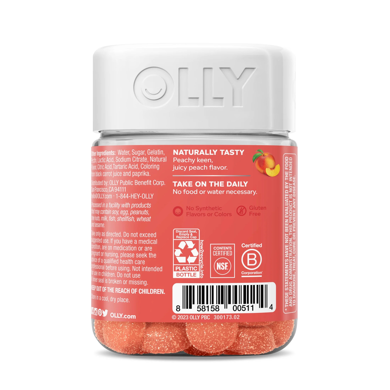 OLLY Probiotic + Prebiotic Fiber Gummy, Digestive + Gut Health Supplement for Ad
