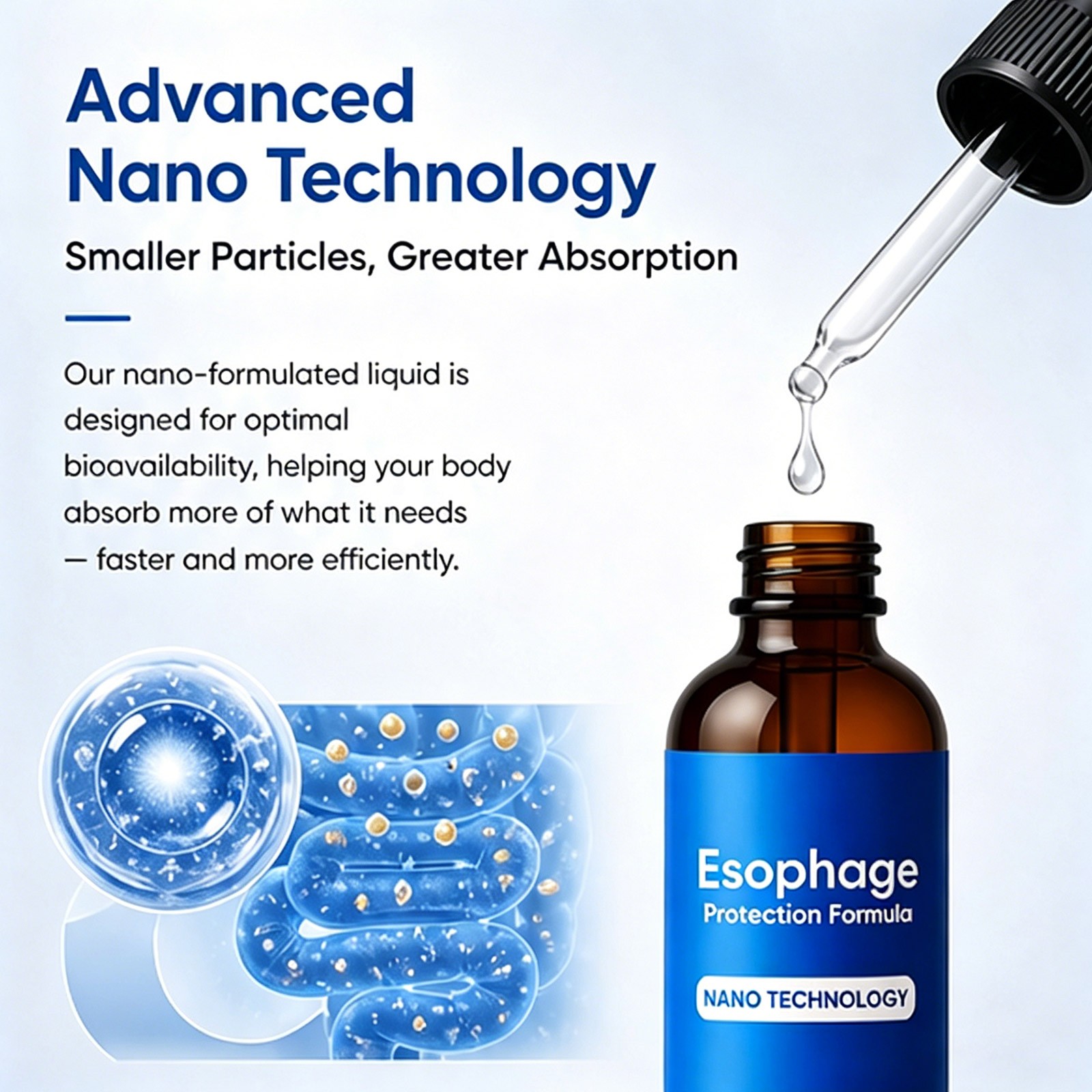 Nano Powered Esophageal Drops 60ML Stomach Digestive Support Drops 2oz NEW!