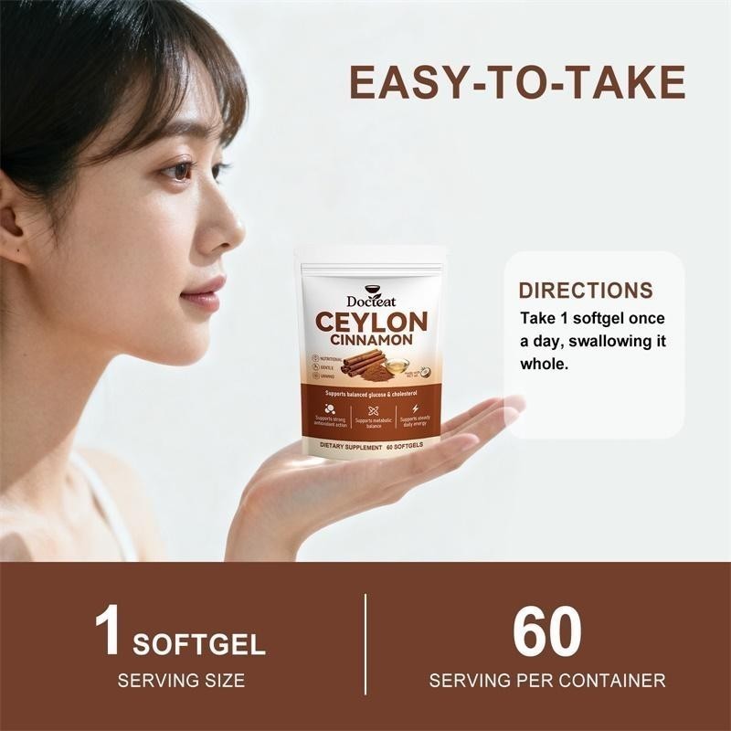 Ceylon Cinnamon Softgels with MCT Oil – 60/120/180/300 Softgels US