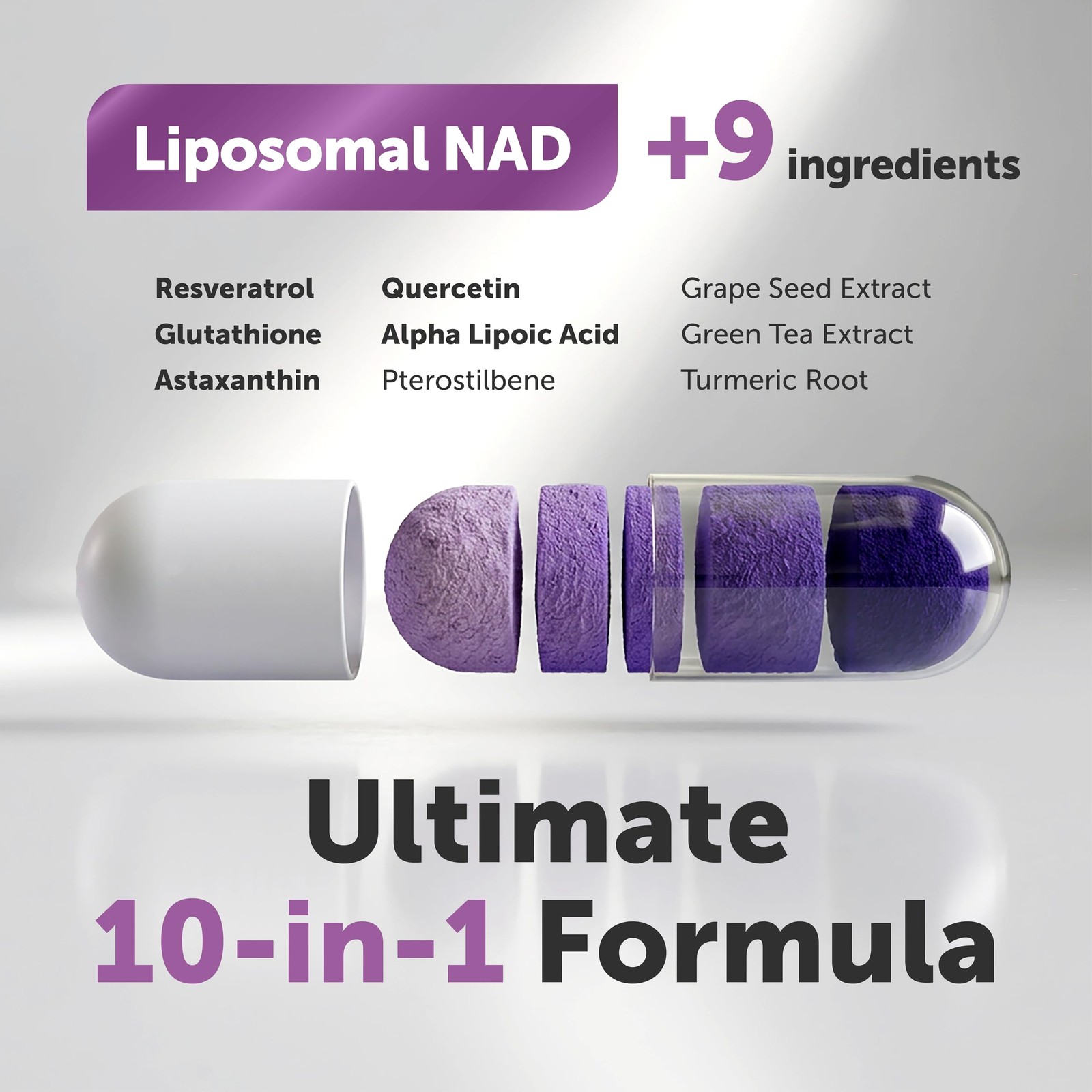 Micro Ingredients Liposomal NAD+ Ultimate Complex 1,000mg | 120 Veggie Capsul…