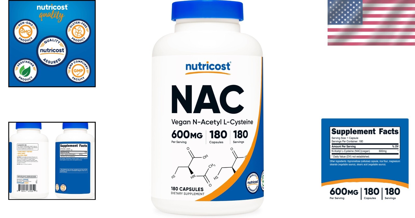 180 Count N-Acetyl L-Cysteine 600mg Capsules – Detox & Replenish Your Body