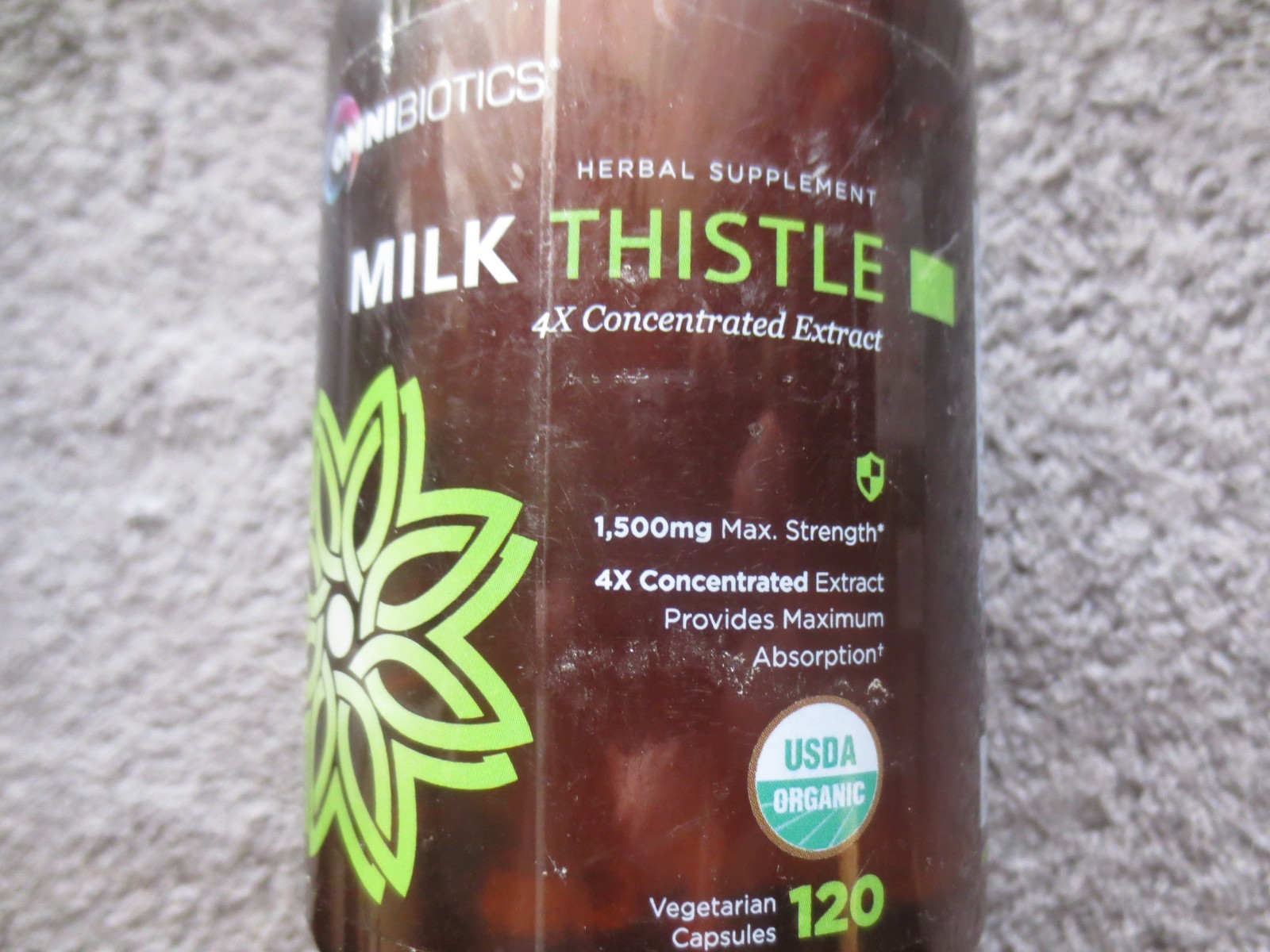 Omnibiotics Milk Thistle 4x Concentrated Extract- 120 Veg Caps – Exp – 12/2028
