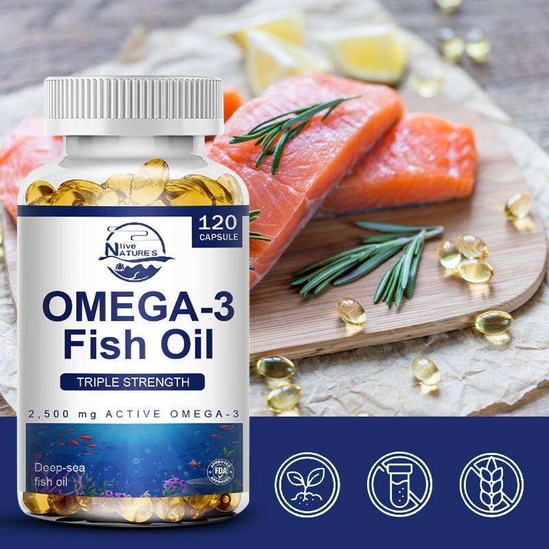 120 Pills Omega 3 Fish Oil Capsules 3x Strength 2500mg EPA & DHA Highest Potency