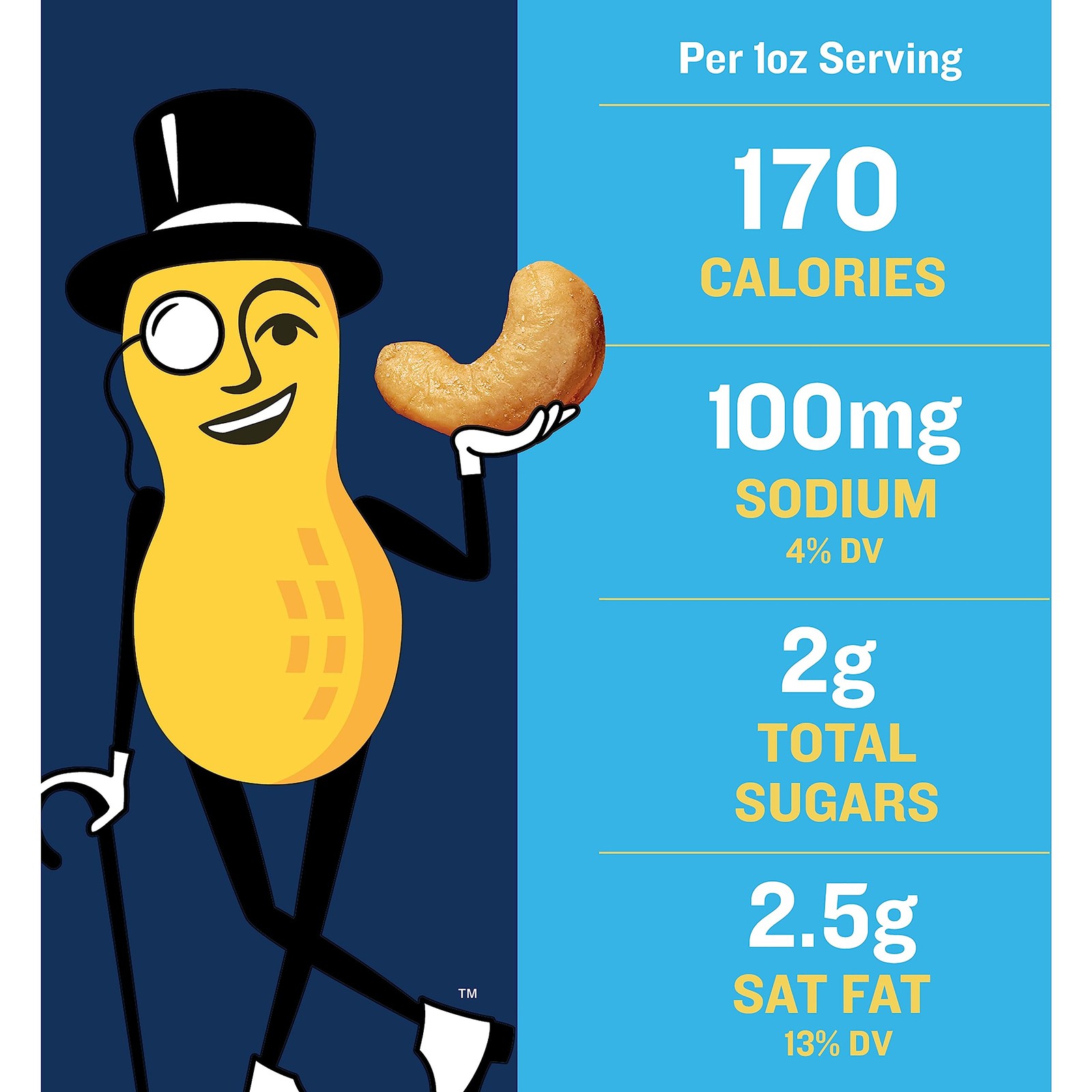 PLANTERS Deluxe Salted Whole Cashews, Party Snacks, 18.25 Ounce (Pack of 1)
