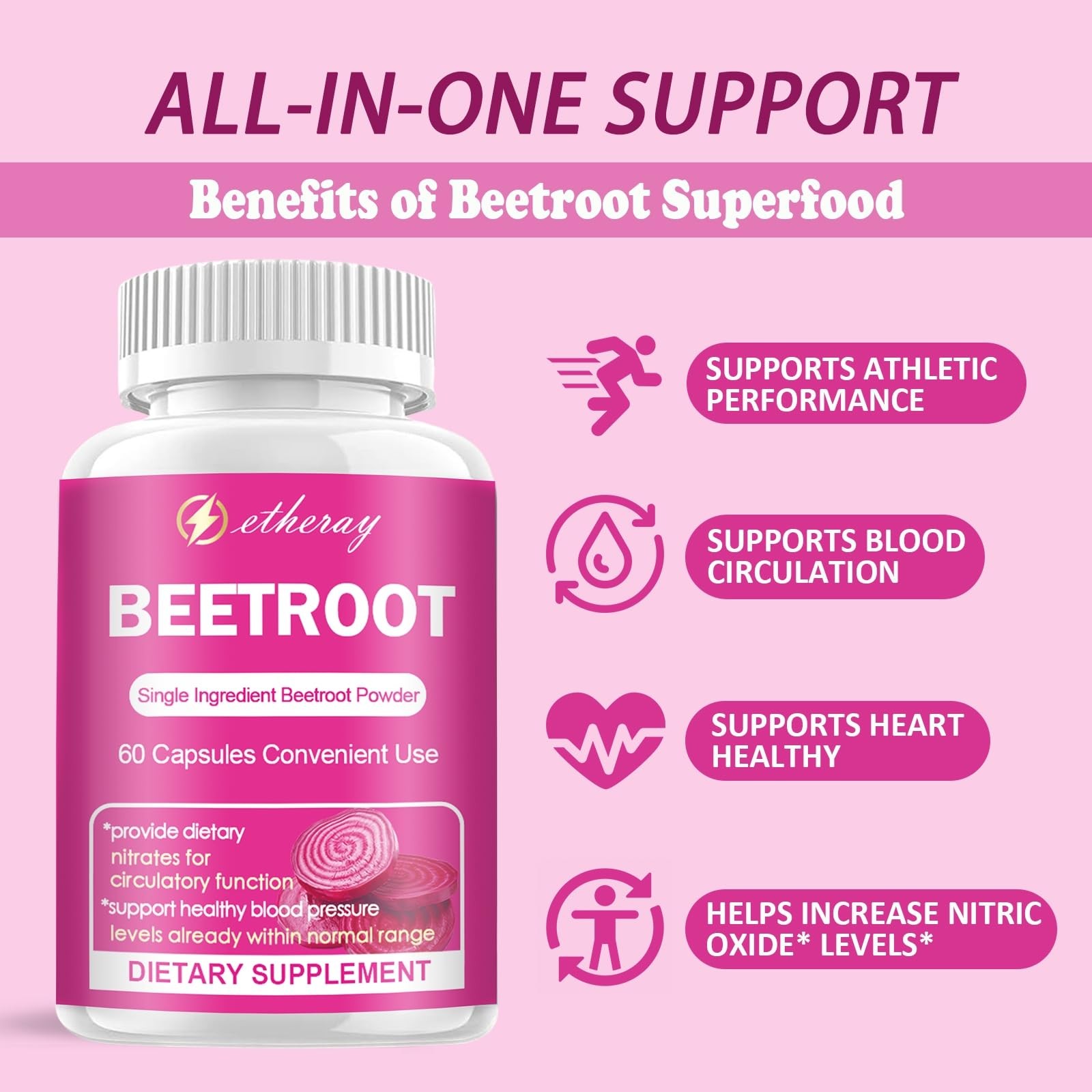etheray Beet Root Capsules 60 Count