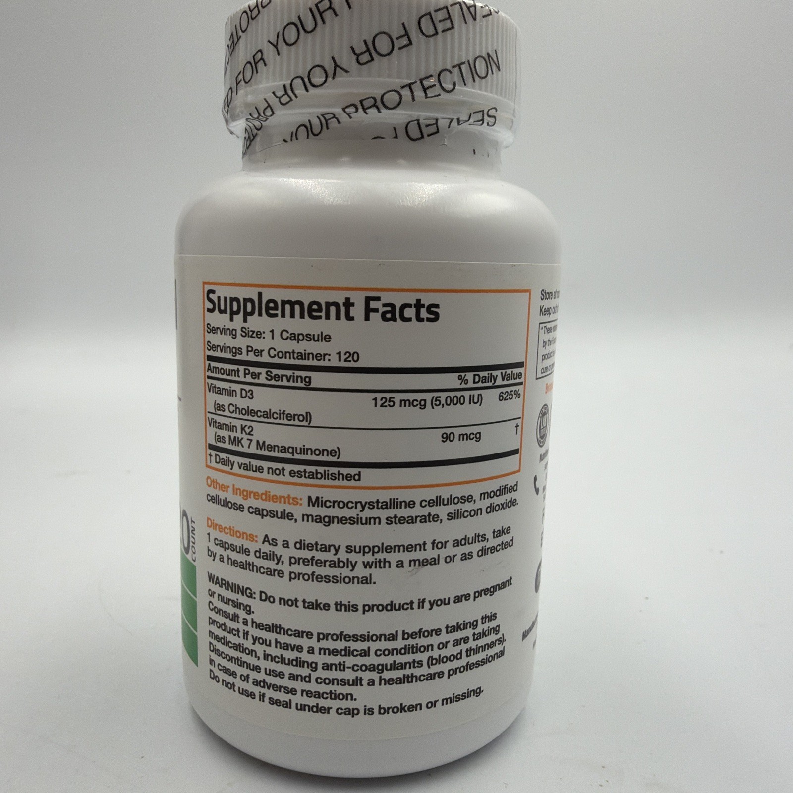 Vitamin K2 (MK7) w/ D3 Bone & Heart Health Non GMO & Gluten Free Easy to Swallow