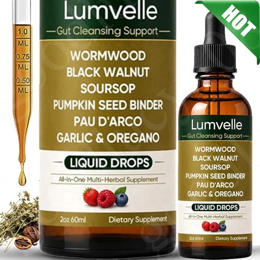 Lumvelle Wild Harvested Wormwood Liquid Drops 60ml Gut Cleanse Digestive Herbal