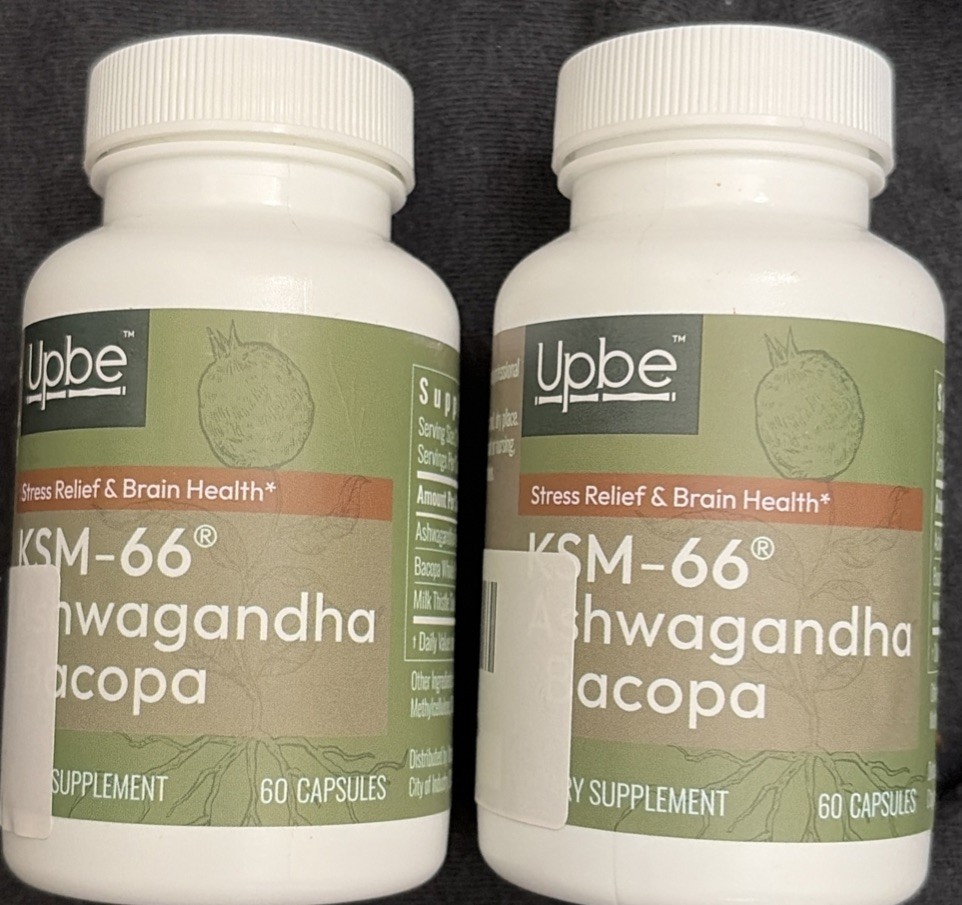 2X KSM-66 5X Ashwagandha & Bacopa 60 cap Bb Date 04/2027 (120 total cap)