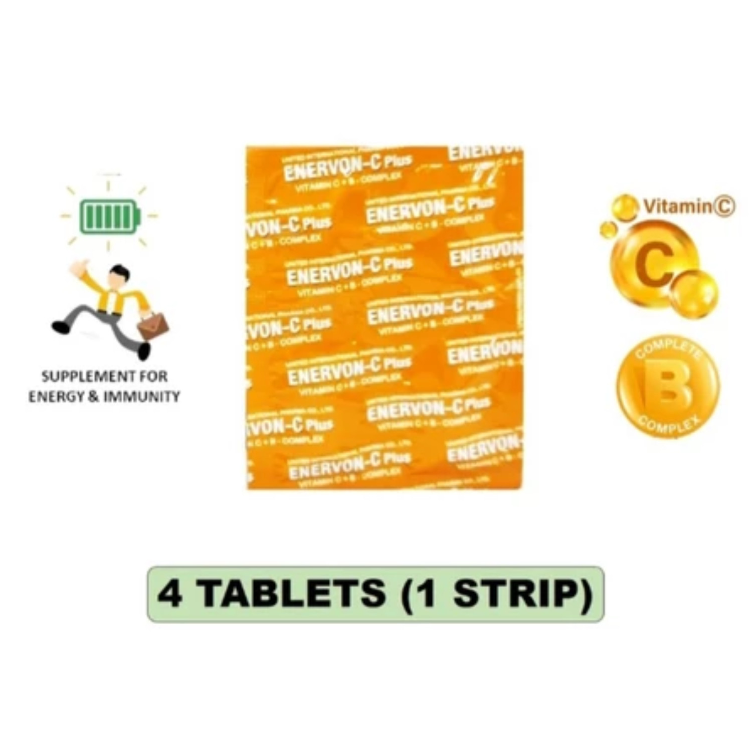 ENERVON-C Vit C + Vit B-Complex Increase Energy Immunity (500mg X 100’s)