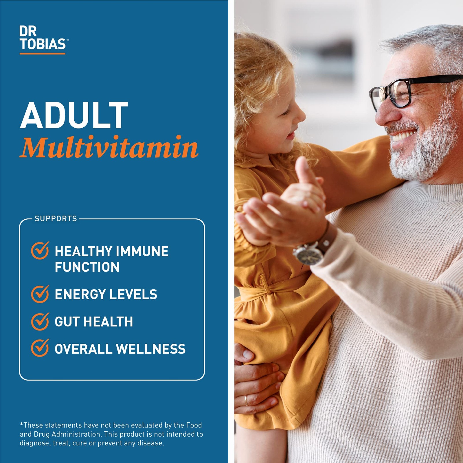 Dr. Tobias Adult Multivitamin for Women & Men, Immune 90 Count (Pack of 1)