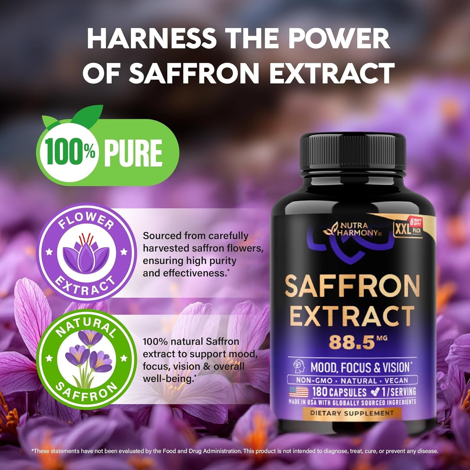 Korella Saffron Extract [88.5Mg] for Stress, Mood & Focus – Natural