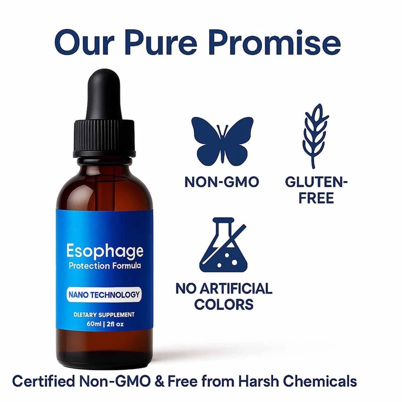 Nano Powered Esophageal Drops 60ML Stomach Digestive Support Drops 2oz NEW!
