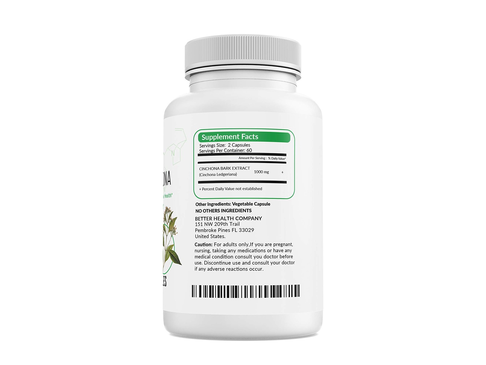 Better Health Quinine Cinchona Bark Extract Herbal Supplement For