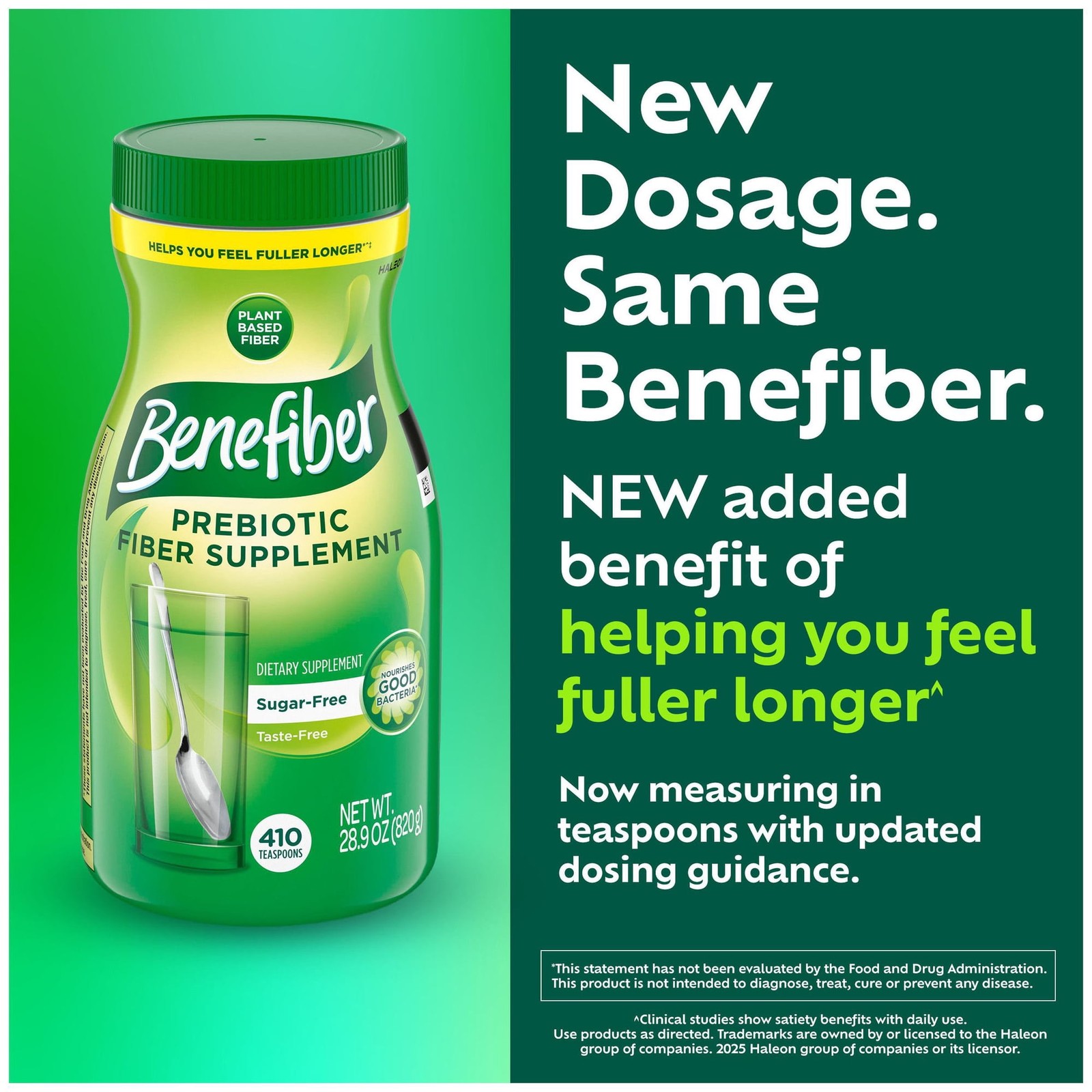 2 Pack – Benefiber Daily Prebiotic Fiber Supplement Powder, Unflavored, 28.9 oz.