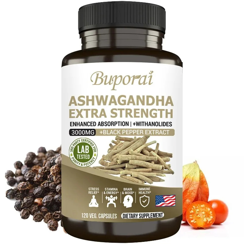 Ashwagandha Extract Strength 120pcs,Relieves Stress, Enhances Concentration