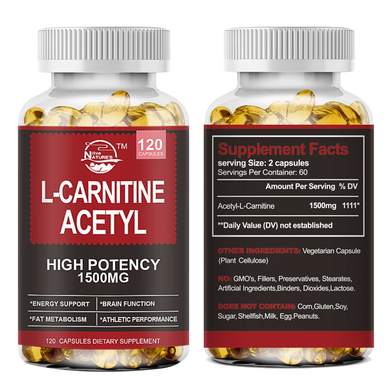 Acetyl L-Carnitine 1500mg, 240 Capsules, Brain Health, Energy Support Fat Burner