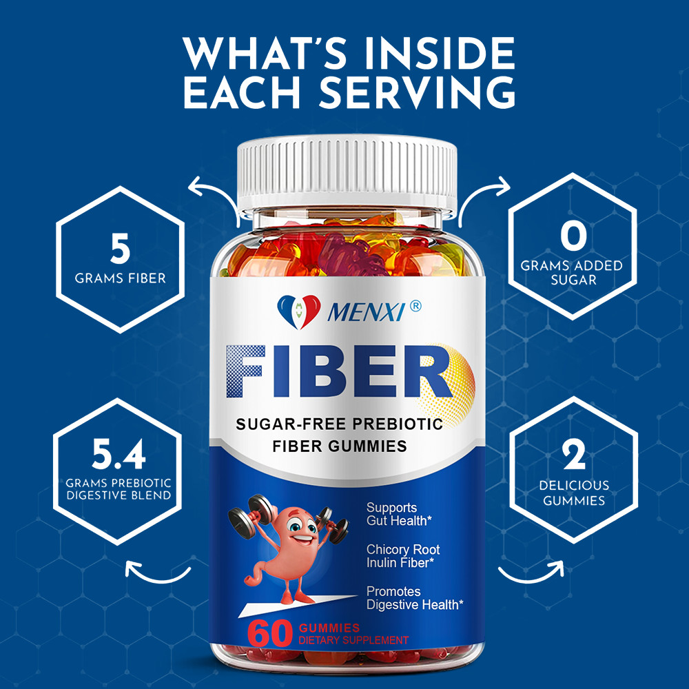 60 Fiber Gummies – Digestive & Gut Health Support – Dietary Fiber Supplement
