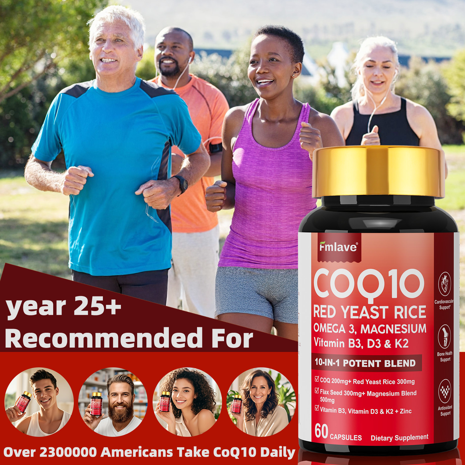 Coq10 300 Mg Softgels Coq10 Supplement – CQ10 Coenzyme-Q10 with Omega 3 & D3 K2