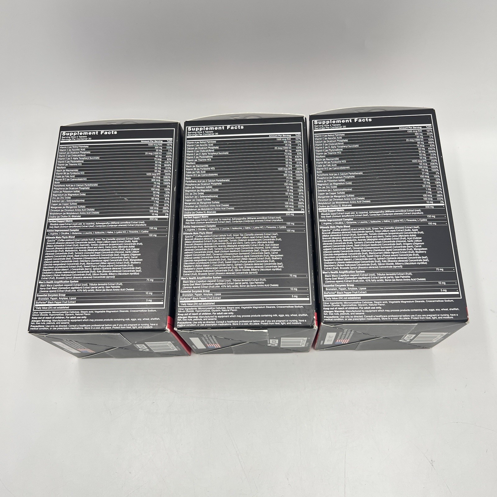 Force Factor Test X180 Multivitamin 120 Tablets 3 Boxes (360 Total) New 09/2027