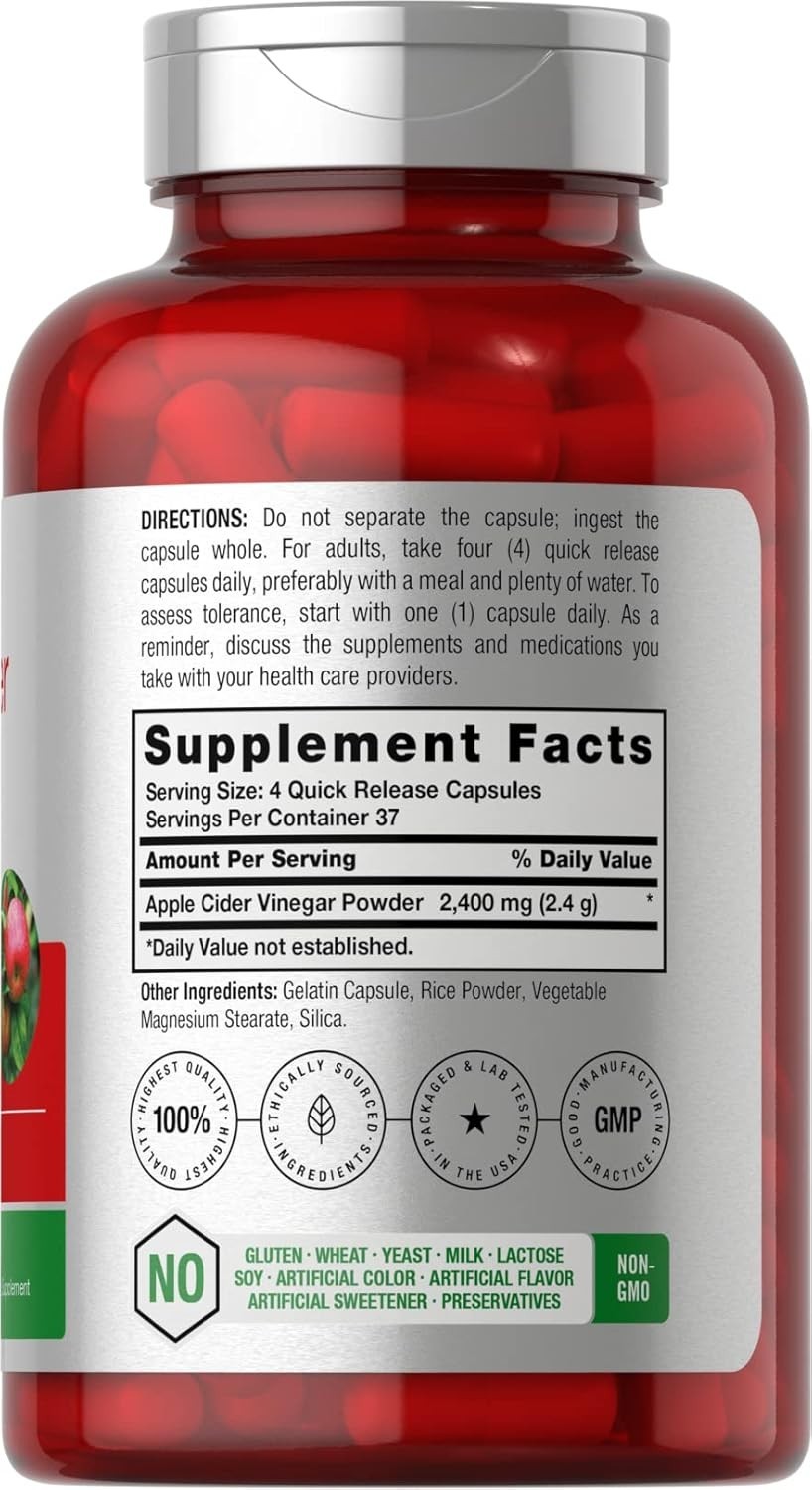 Apple Cider Vinegar Capsules | 2400mg | 150 Count | Non-GMO | by Horbaach