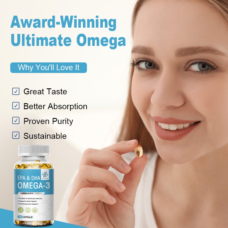 iMATCHME Omega-3 Capsules 60ct – Brain, Heart & Joint Support with EPA DHA